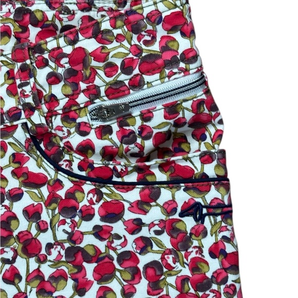 Louis Castel Floral Poppies Print Golf Capri Pants - Picture 7 of 12